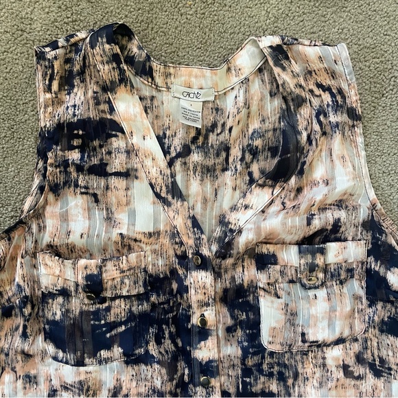 Cache Sleeveless Sheer Blouse - Picture 2 of 4